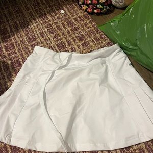 white tennis skirt